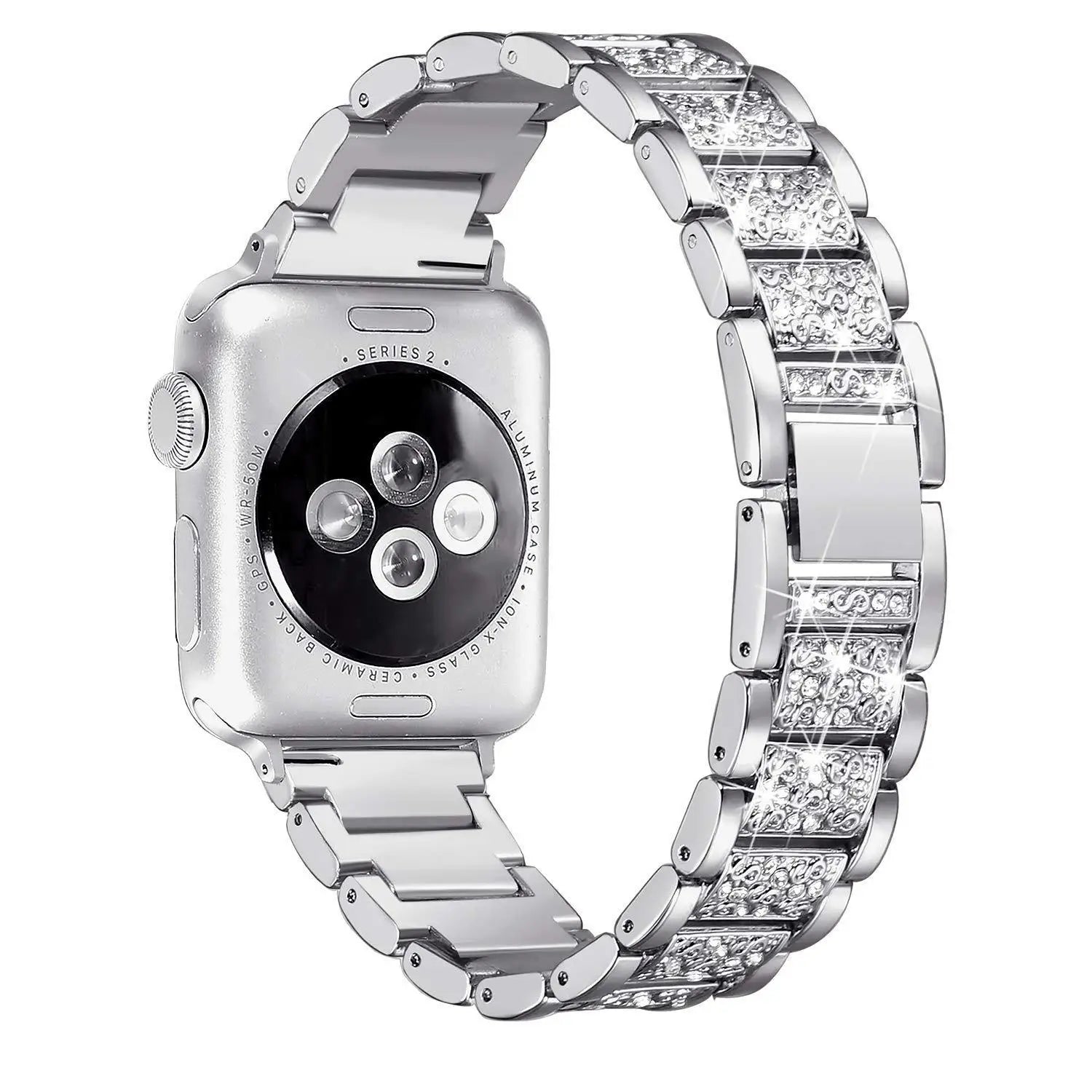 Link Bracelet for Apple Watch Band 7 8 41mm 45mm 40mm 44mm Diamond Shining Women Metal Strap IWatch Series SE 6 5 4 3 38mm 42mm