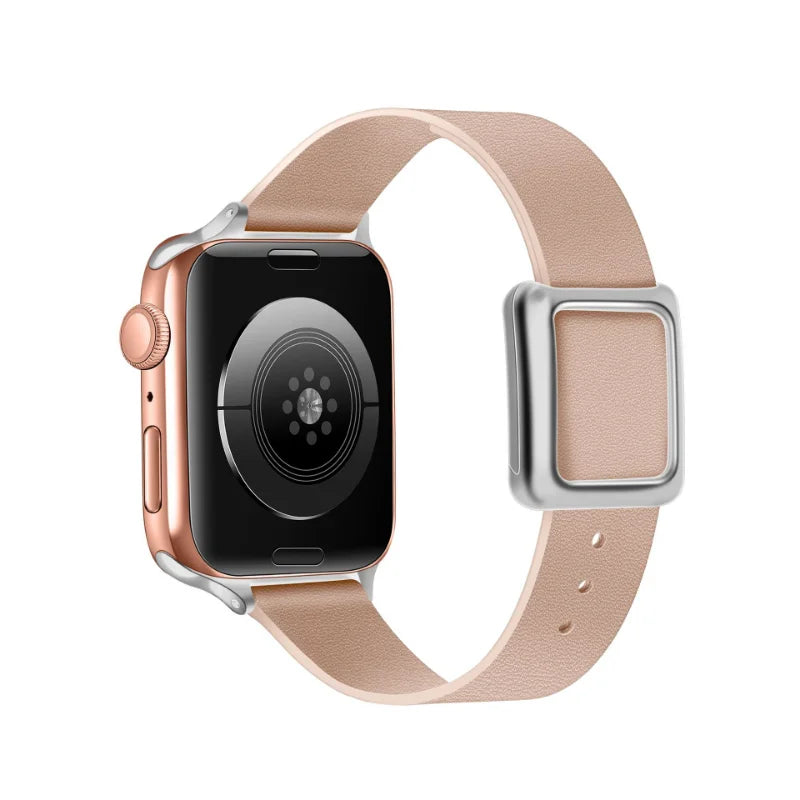 Luxury Leather watch band for apple watch band 45mm 44mm 49mm 40mm 42mm correa for iWatch series 5 6 4 3 SE 7 8 ultra bracelet