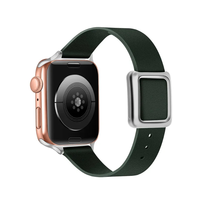 Luxury Leather watch band for apple watch band 45mm 44mm 49mm 40mm 42mm correa for iWatch series 5 6 4 3 SE 7 8 ultra bracelet