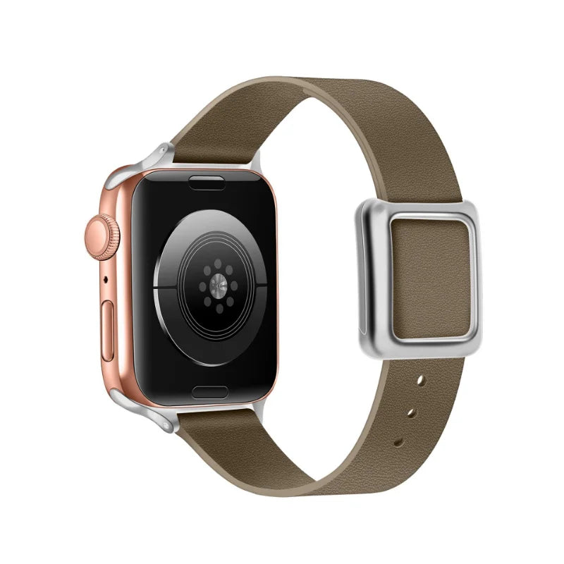 Luxury Leather watch band for apple watch band 45mm 44mm 49mm 40mm 42mm correa for iWatch series 5 6 4 3 SE 7 8 ultra bracelet