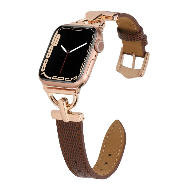 Leather Strap For Apple Watch Band 41mm 45 44 40mm 42 38mm Metal Buckle Design Watchband Bracelet For iWatch 7 SE 6 3 4 5