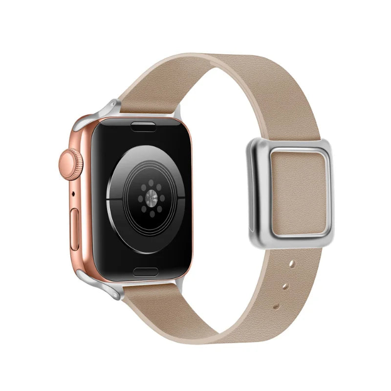 Luxury Leather watch band for apple watch band 45mm 44mm 49mm 40mm 42mm correa for iWatch series 5 6 4 3 SE 7 8 ultra bracelet