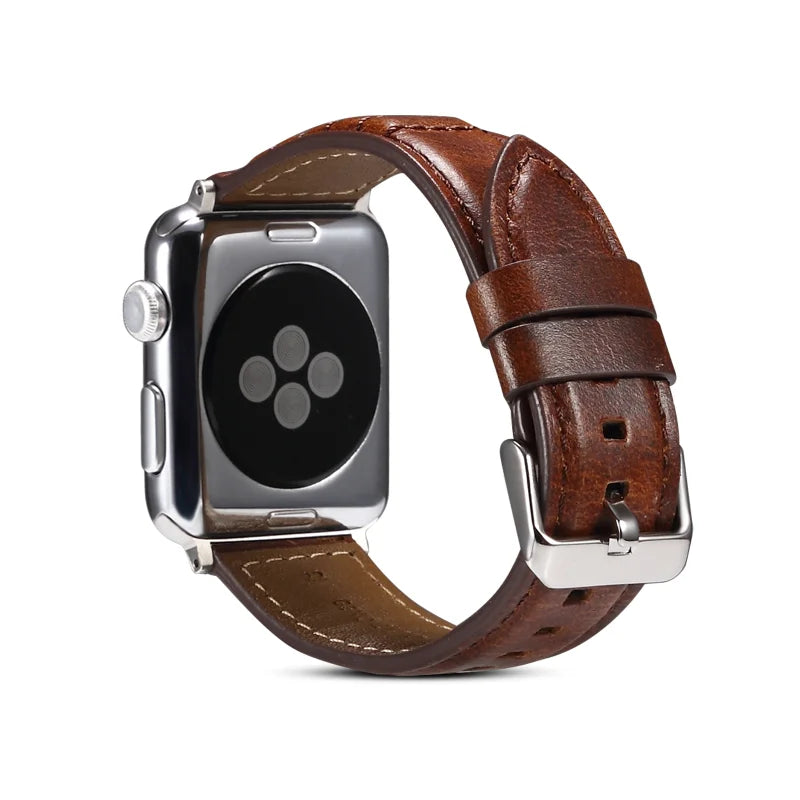 Genuine Leather Watch Strap Watchband For Apple Watch Band 49mm 44mm 40mm 45 mm 42mm 41mm Series 8 7 6 5 4 3 2 iWatch Bracelet