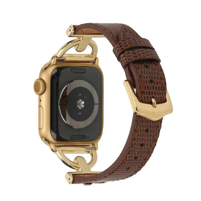 Leather Strap For Apple Watch Band 41mm 45 44 40mm 42 38mm Metal Buckle Design Watchband Bracelet For iWatch 7 SE 6 3 4 5