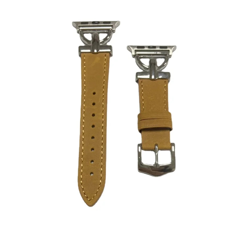 Leather Strap For Apple Watch Band 41mm 45 44 40mm 42 38mm Metal Buckle Design Watchband Bracelet For iWatch 7 SE 6 3 4 5
