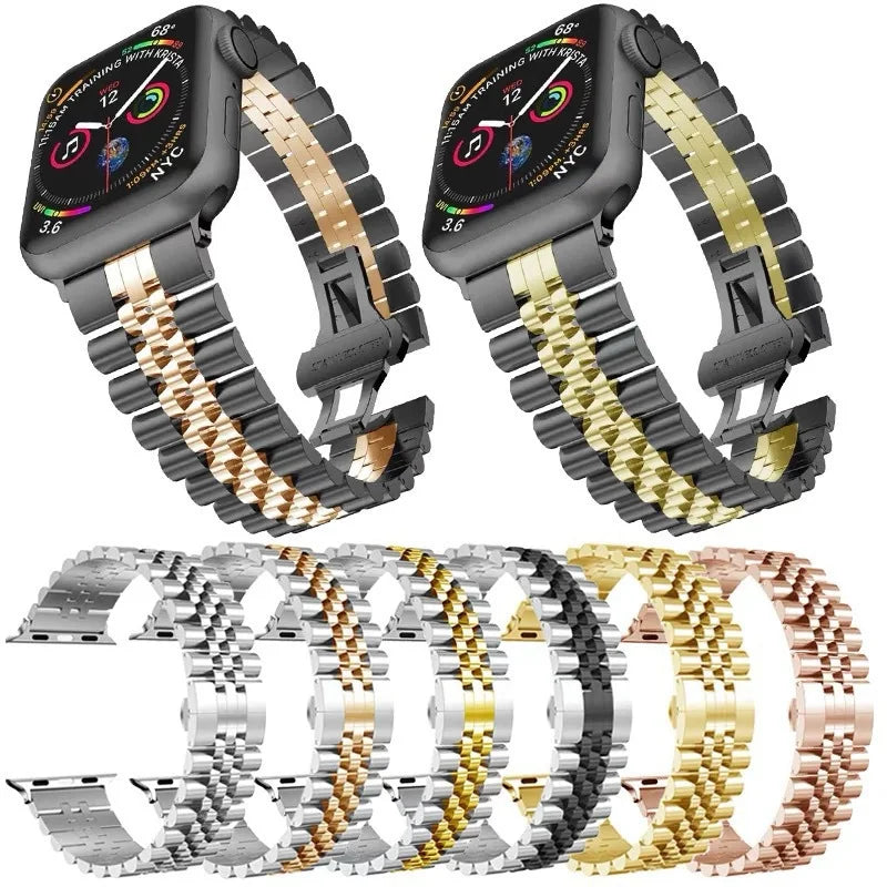 Stainless Steel Strap For Apple Watch Band 7 6 SE 5 4 3 40mm 44mm 41mm 45mm Metal Bracelet  42mm Sport Correa for iWatch 7 6 5 4