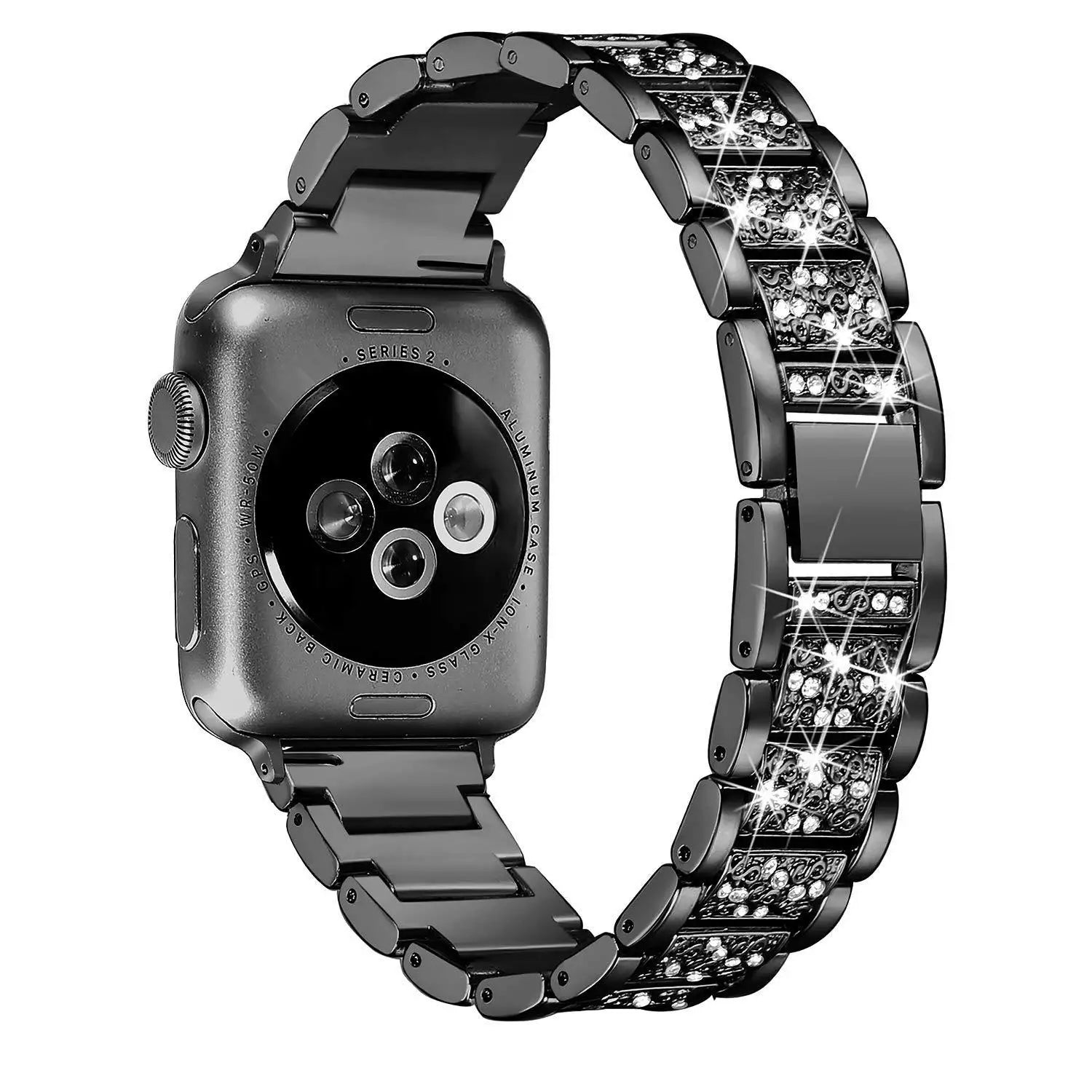 Link Bracelet for Apple Watch Band 7 8 41mm 45mm 40mm 44mm Diamond Shining Women Metal Strap IWatch Series SE 6 5 4 3 38mm 42mm