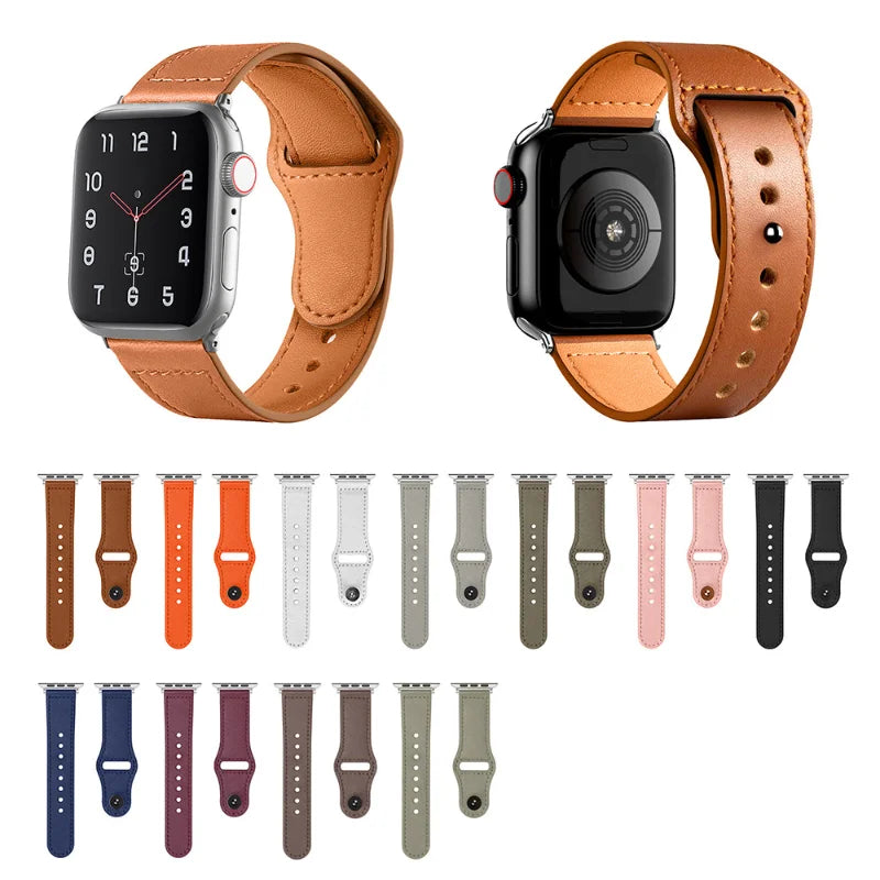 Leather strap For Apple watch band 45mm 44mm 49mm 41mm 40mm 42mm 38mm wristband correa bracelet iWatch series ultra 3 5 6 SE 7 8
