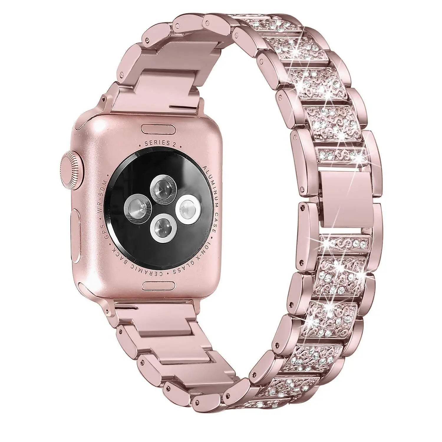 Link Bracelet for Apple Watch Band 7 8 41mm 45mm 40mm 44mm Diamond Shining Women Metal Strap IWatch Series SE 6 5 4 3 38mm 42mm