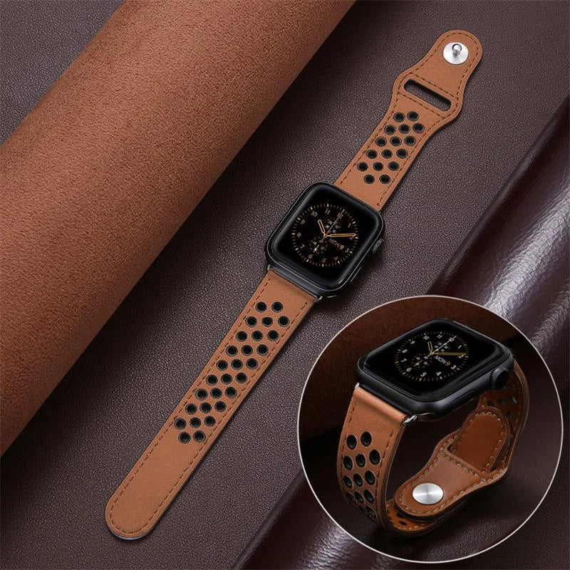 Leather strap For Apple watch band 44mm 40mm 45mm 41mm 49mm 42mm 38mm 44 45 mm bracelet iWatch Ultra series 8 3 4 5 6 se 7 strap